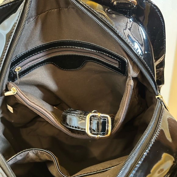 Elegant Black Patent Leather Handbag